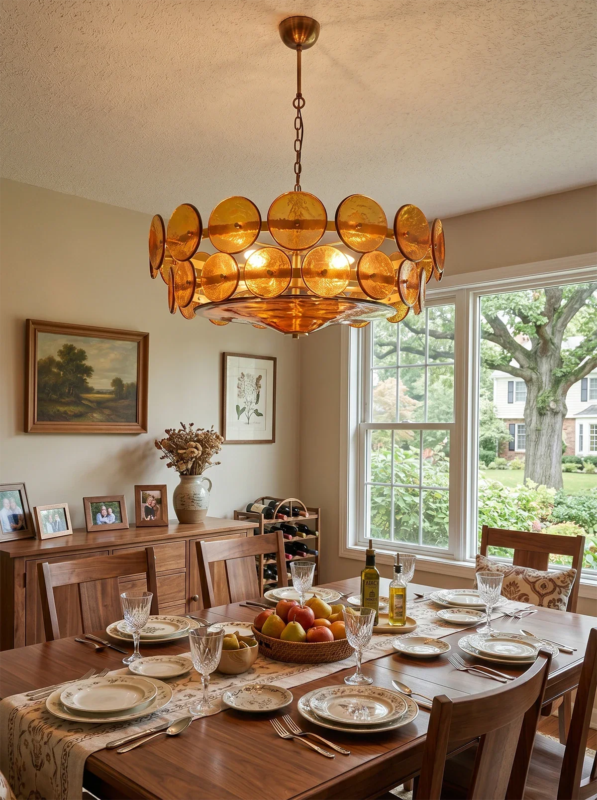 Solaris Disc Murano Glass Chandelier