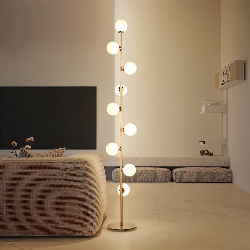 Modern Domena Floor Lamp by Residence Supply with sleek metal stand and fabric shade for stylish ambient lighting.