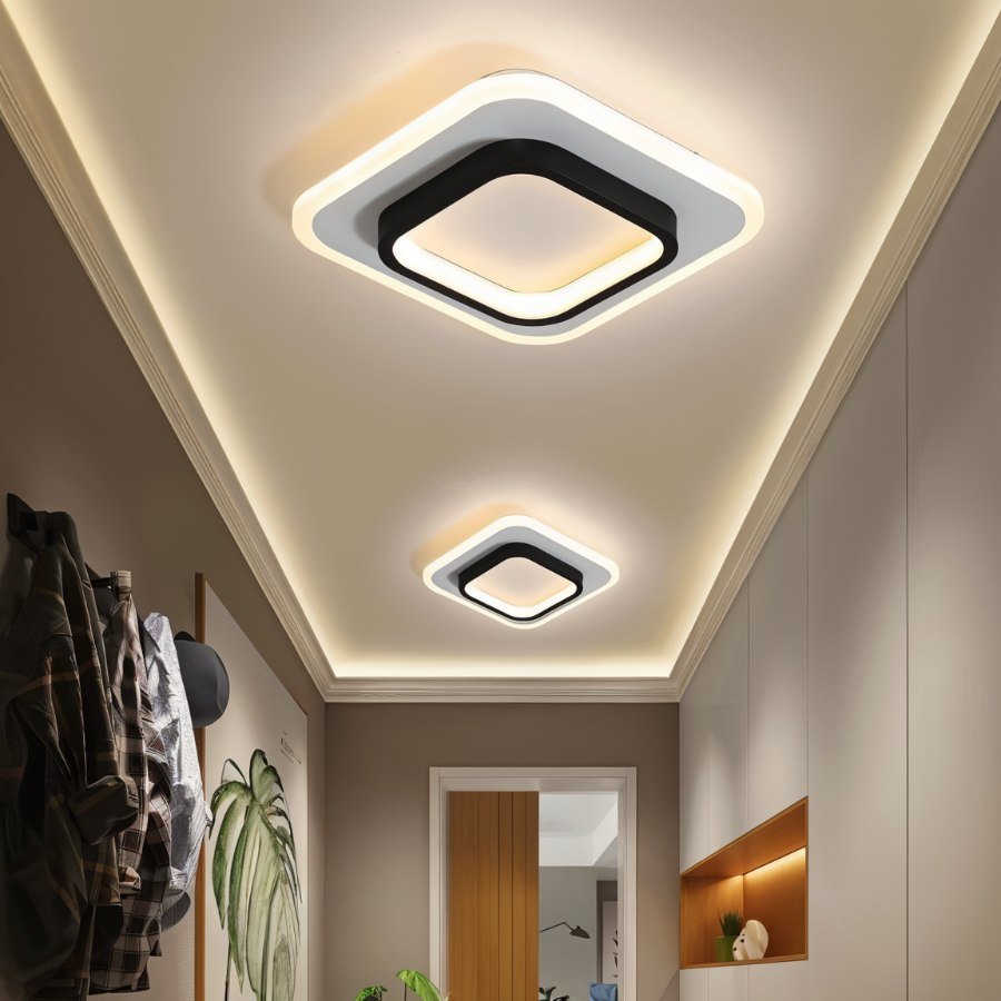Doveva ceiling light by Residence Supply, modern round fixture with white frosted glass shade and sleek metal finish.