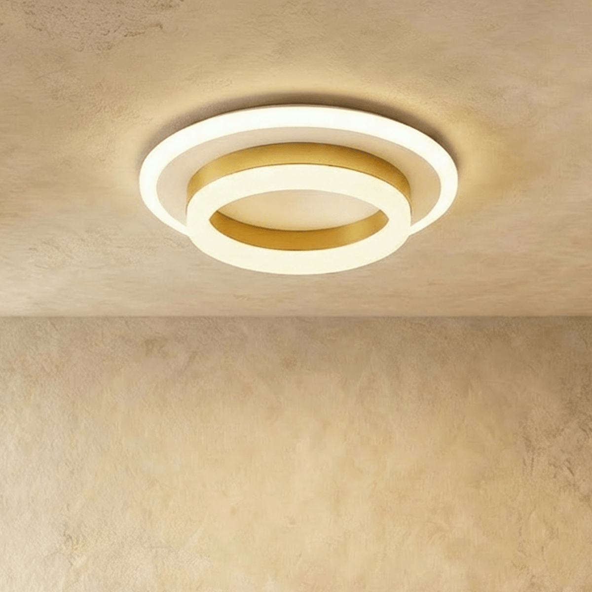 Doveva ceiling light by Residence Supply with a sleek, modern design and a round white shade for indoor lighting.