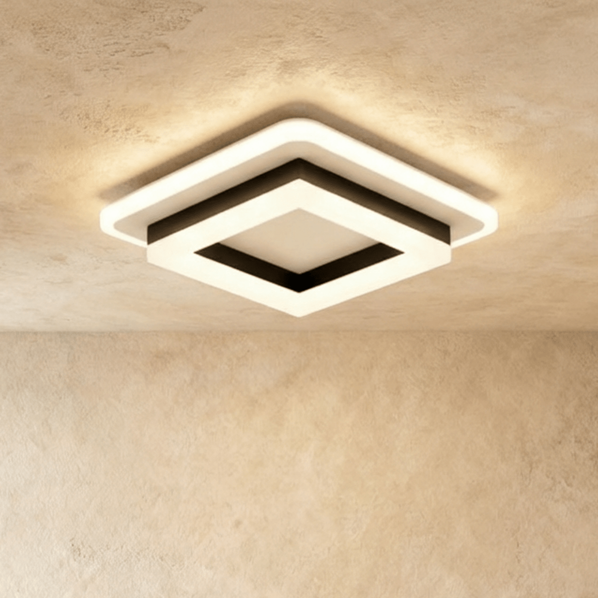 Doveva ceiling light by Residence Supply, modern round fixture with white finish and soft ambient glow, mounted on a ceiling.