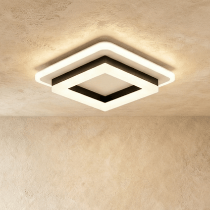 Doveva ceiling light by Residence Supply, modern round fixture with white finish and soft ambient glow, mounted on a ceiling.