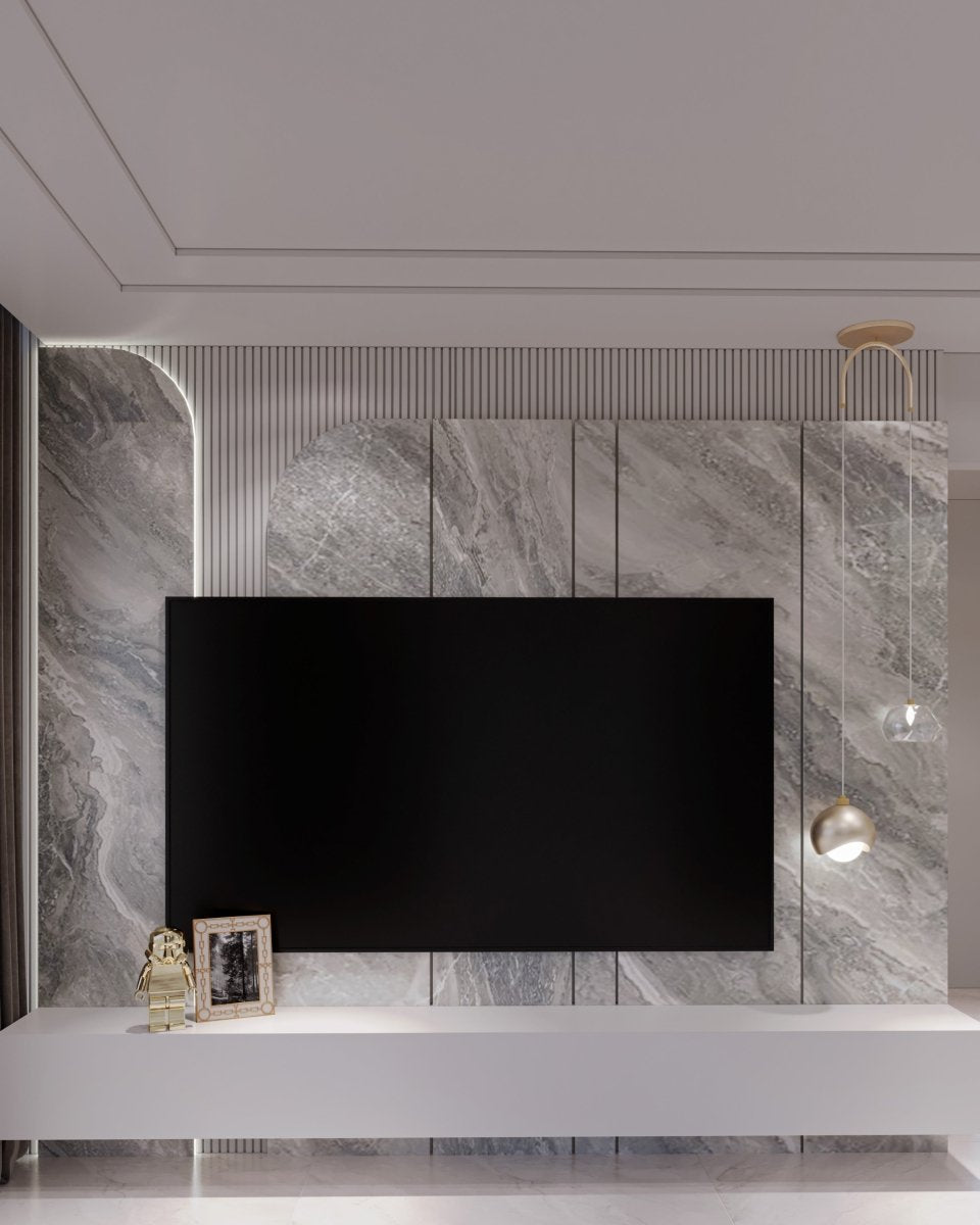 Residence Supply dual pendant light with two modern glass shades hanging from a sleek metal fixture.