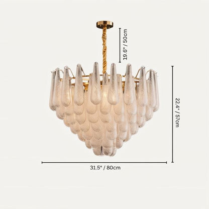 Elegant Duska chandelier by Residence Supply featuring intricate metalwork and multiple hanging glass shades.