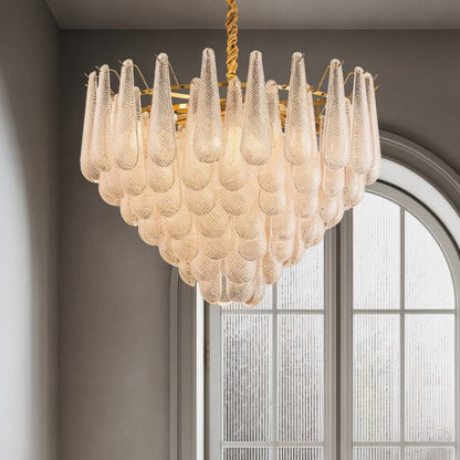 Elegant Duska chandelier by Residence Supply with intricate metal detailing and multiple hanging lights for sophisticated lighting.