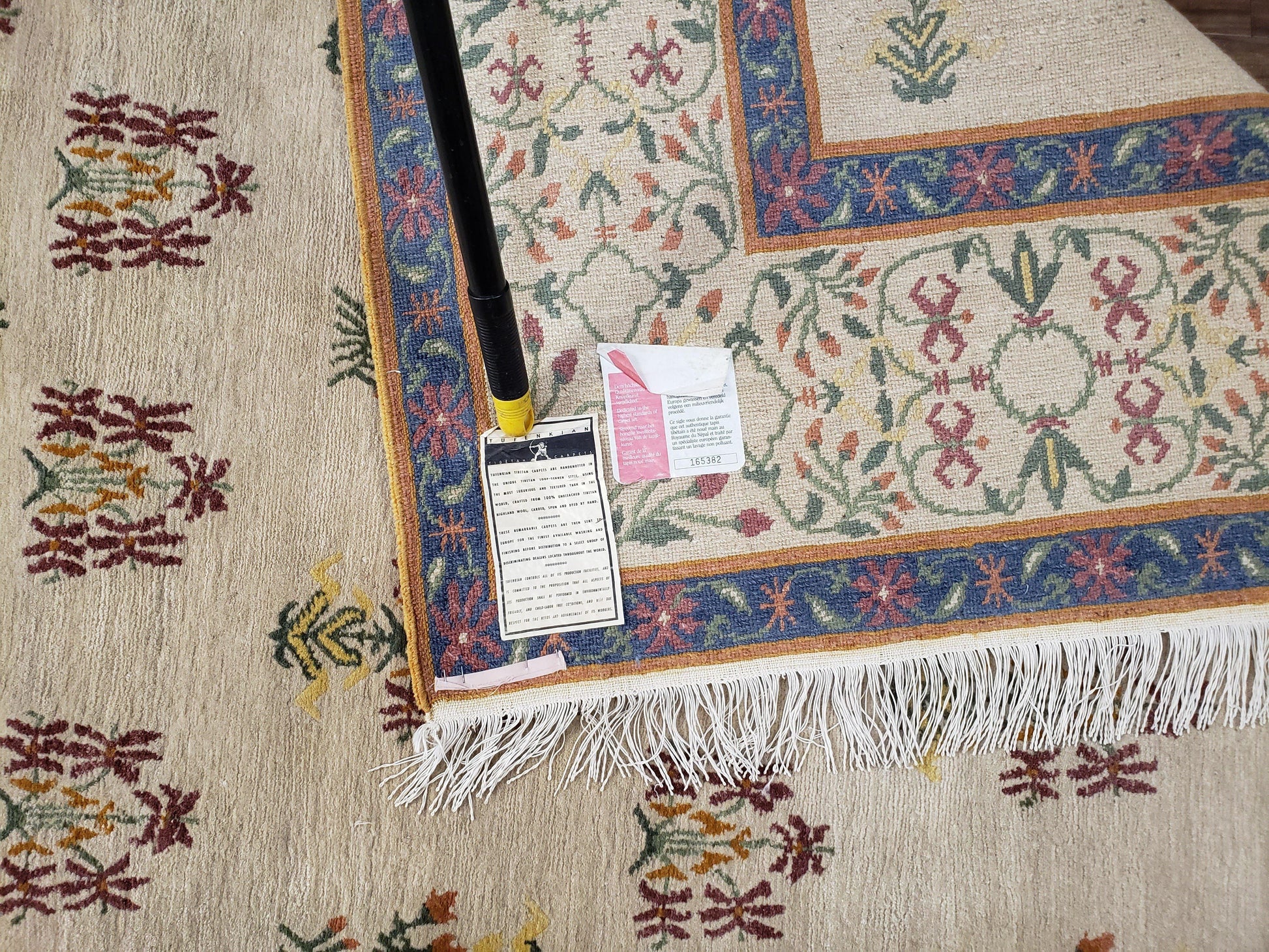 Tufenkian Rug 5.9 x 8.6, Tibetan Nepalese Rug, Hand Knotted, Soft Shiny Wool, Repeated Motifs, Contemporary Modern, Area Rug 6x9, Vintage - Nuvé