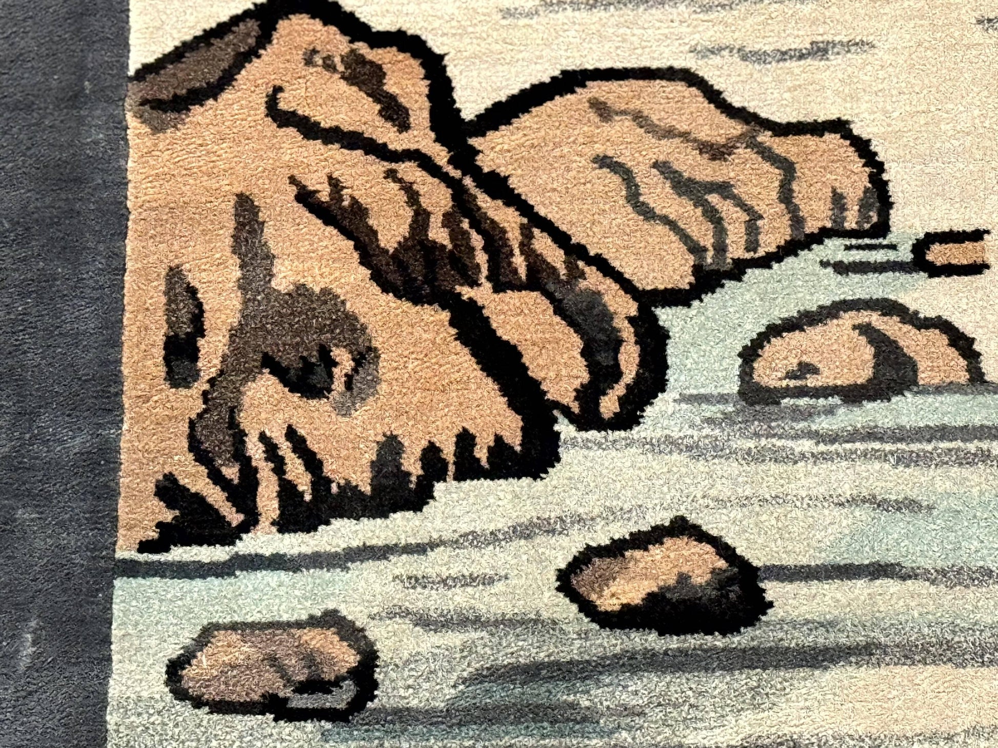 Chinese Silk Wall Hanging 3x5, Handmade, River and Boat Scene, Rug Tapestry - Nuvé