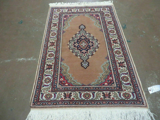 3' X 4' Vintage Handmade Turkish Kayseri Wool Cotton Rug Carpet Camel Hair Nice - Nuvé