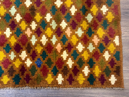 Balouch Rug 3x4, Burnt-Orange, Multicolor, Afghan Rug - Nuvé