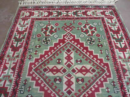 4' X 6' Vintage Handmade Turkish Kazak Design Wool Rug Carpet Nice - Nuvé