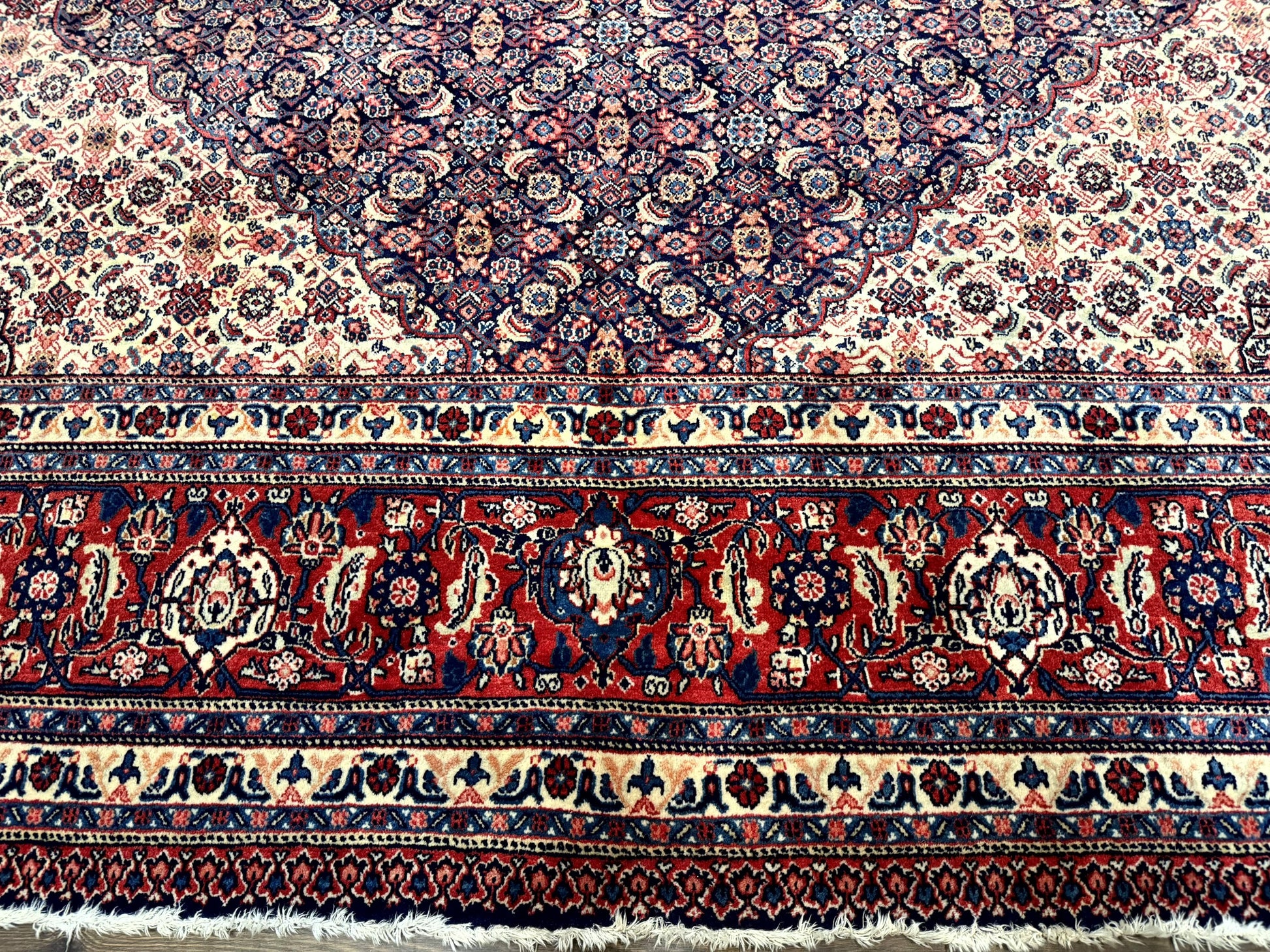 Persian Tabriz Rug 11x14 Navy Blue Herati Wool Carpet - Nuvé