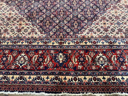 Persian Tabriz Rug 11x14 Navy Blue Herati Wool Carpet - Nuvé