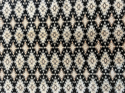 Pakistani Bokhara Rug 6x9, Hand Knotted Vintage Wool Carpet with Silk Highlights, Very Fine 320 KPSI, Medium Size - Nuvé