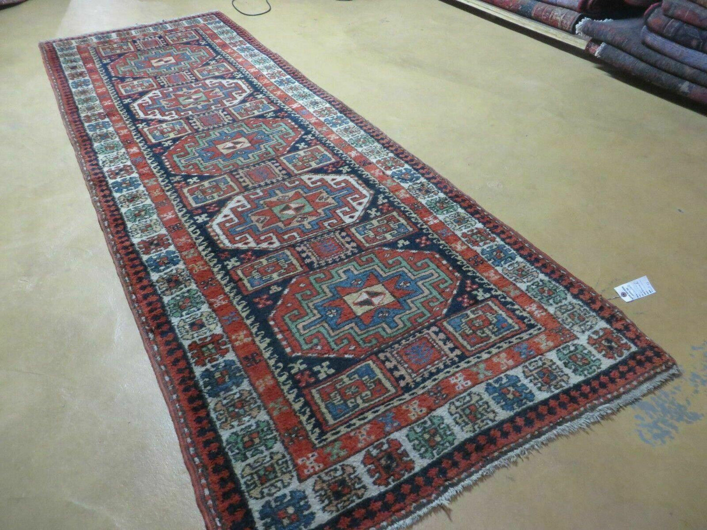 3 '4" X 10' Vintage Handmade Turkish Kazak Caucasian Wool Runner Rug Red Nice - Nuvé