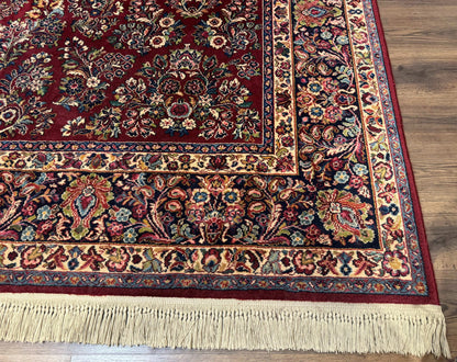 10x14 Karastan Rug Red Sarouk #785, Wool Original 700 Series - Nuvé
