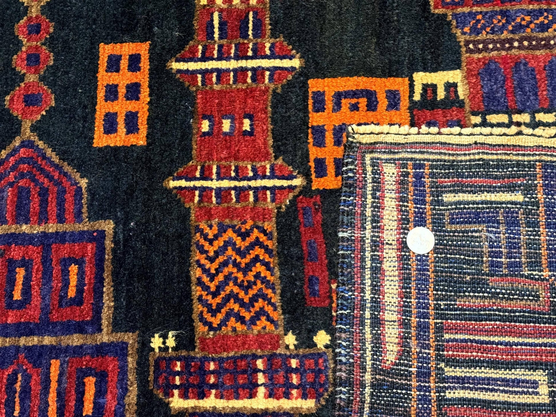 Balouch Rug 3x5, City Pictorial, Afghan Rug - Nuvé