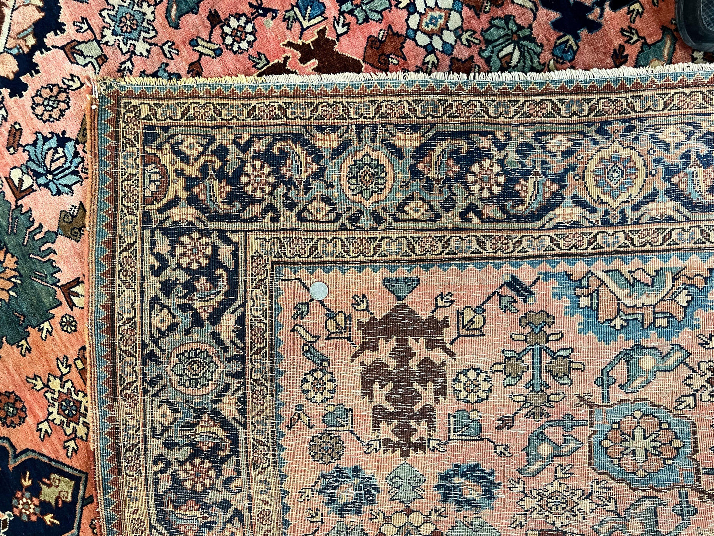 Rare Persian Sarouk Farahan Rug 9x15 – Antique Wool Carpet, Signed By Master Weaver - Nuvé