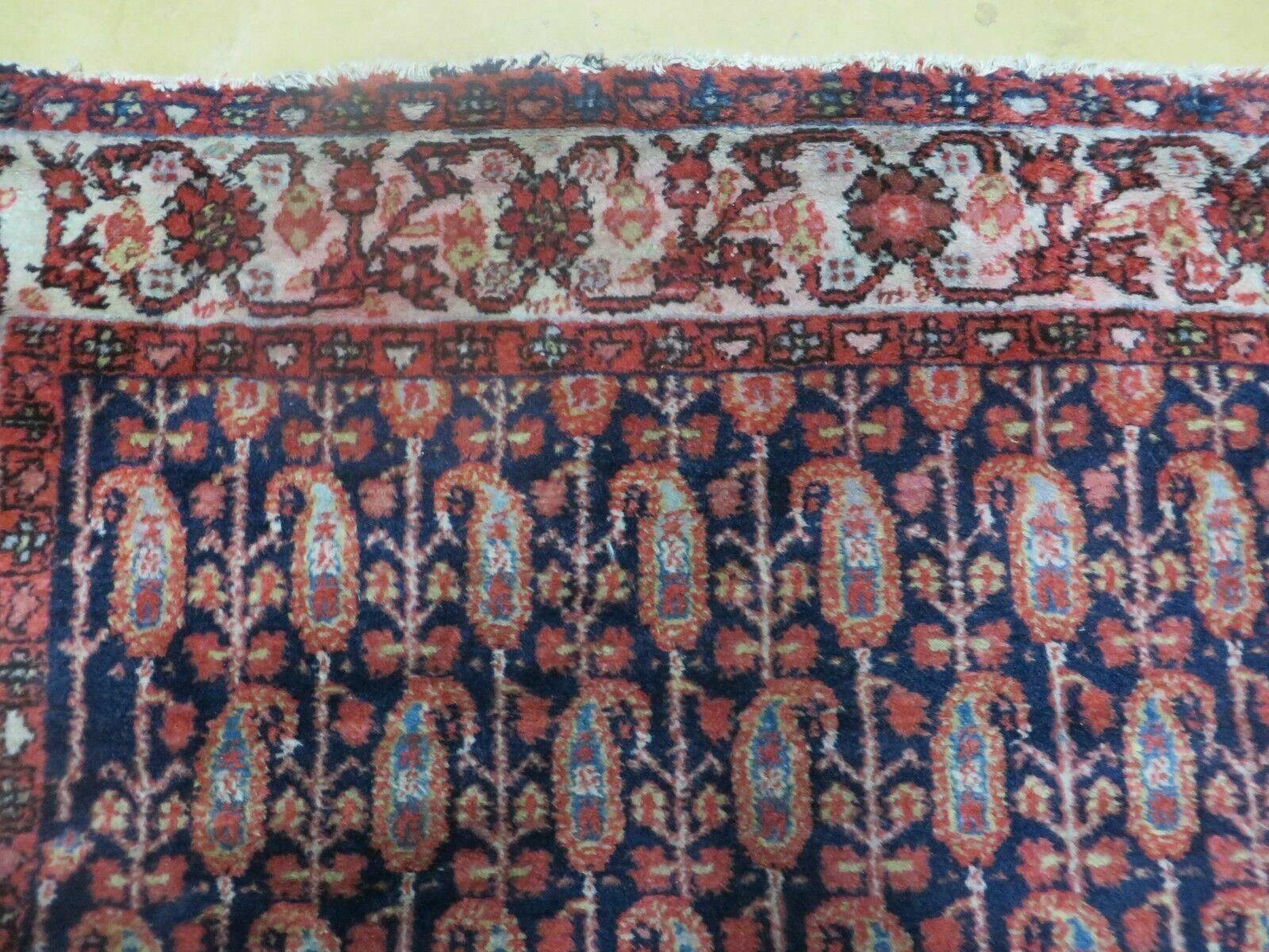4' X 6' Antique Handmade Turkish Sivas Wool Rug Vegetable Organic Dye Nice Blue - Nuvé