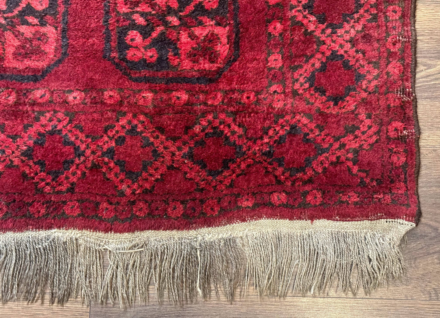 Afghan Turkoman Bokhara Bashir Rug 3x6, Red - Nuvé