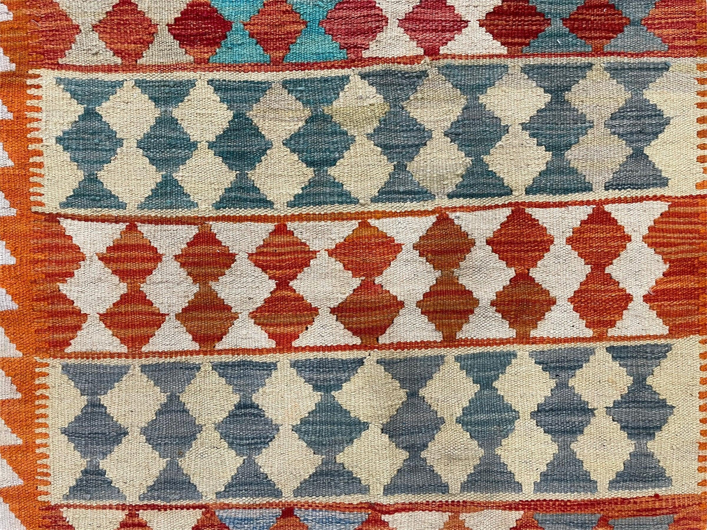 Small Chobi Kilim Rug 3x4 Colorful Diamond Kilim Small Turkish Multicolor Kilim with Diamond Pattern Wool Flatweave Nice - Nuvé
