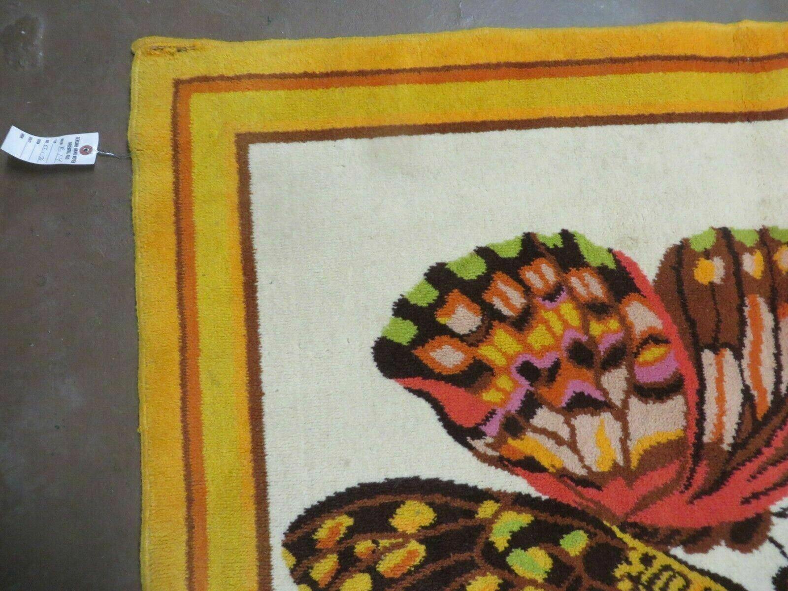 4' X 6' Tartare Modern Hand Knotted Spainsh Wool Rug Butterfly Getting Wings Nice - Nuvé