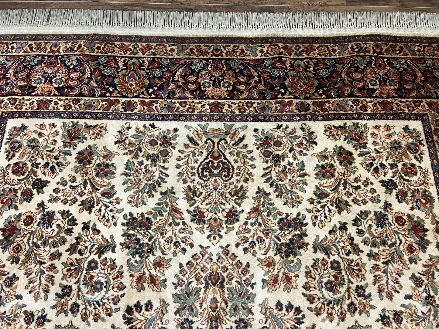 Karastan Rug 8' 8" x 12', Ivory Sarouk #760, Original Karastan Carpet 700 Series, Wool Karastan Area Rug, USA Made, Large Karastan w/ Label - Nuvé