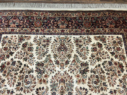 Karastan Rug 8' 8" x 12', Ivory Sarouk #760, Original Karastan Carpet 700 Series, Wool Karastan Area Rug, USA Made, Large Karastan w/ Label - Nuvé