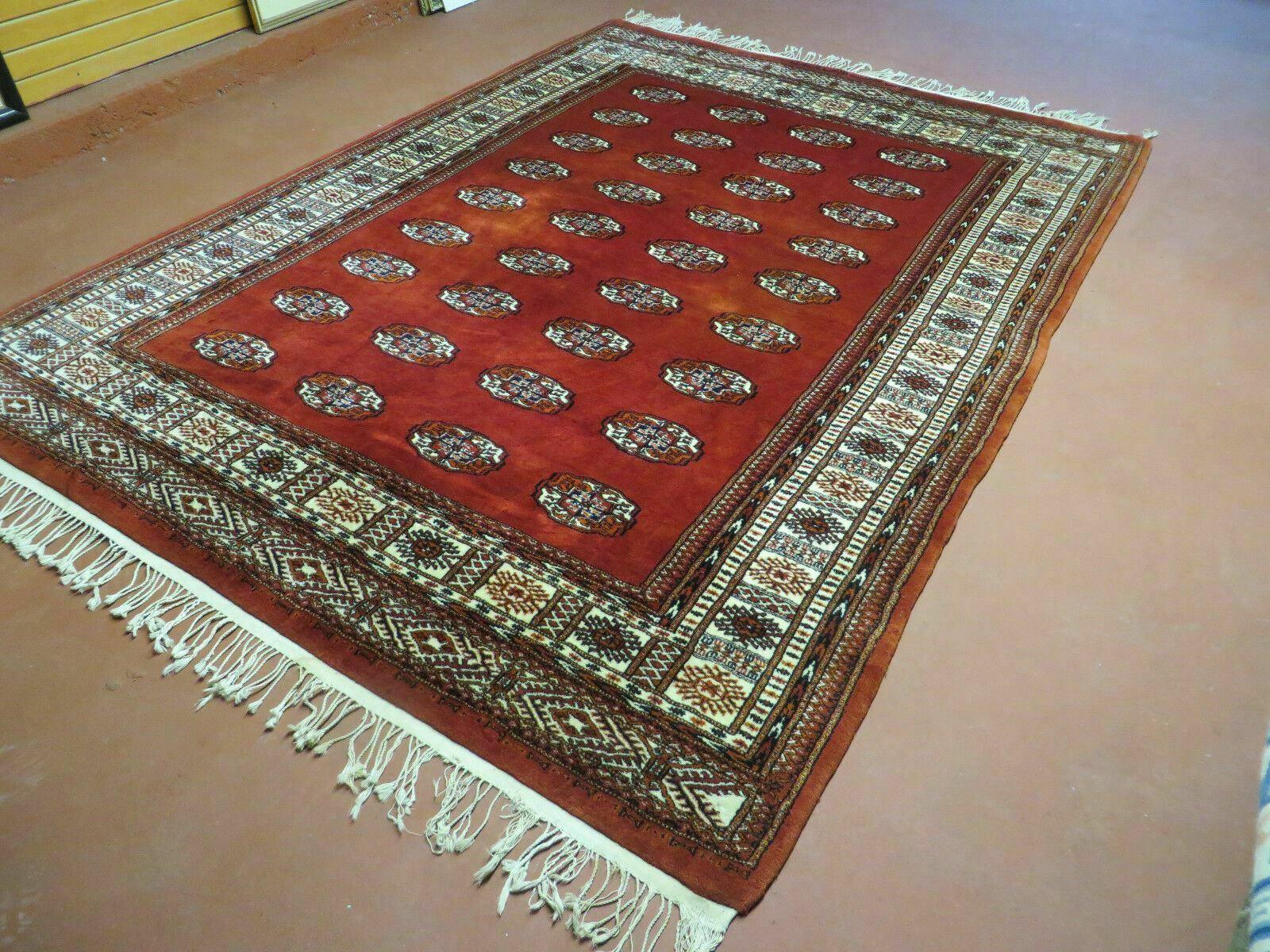 7' X 9' Vintage Handmade Bokhara Turkoman Pakistan Wool Rug Carpet Nice - Nuvé