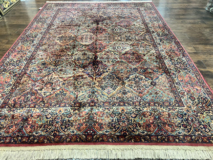 Karastan Multicolor Panel Kirman Rug #717, Wool Karastan Rug 8' 8" x 12', Vintage Multipanel Kirman, Original Karastan Collection 700 Series - Nuvé