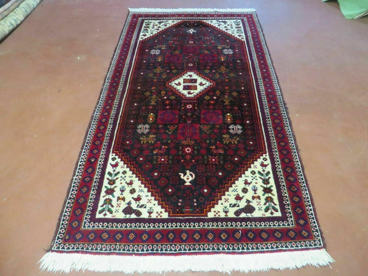 4' X 7' Vintage Handmade Indian Jaipur Rug Bird Carpet - Nuvé