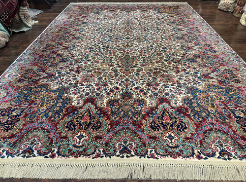 Karastan Rug #742 Floral Kirman 8.8 x 12, Wool Pile, Vintage Original Series, Rare - Nuvé