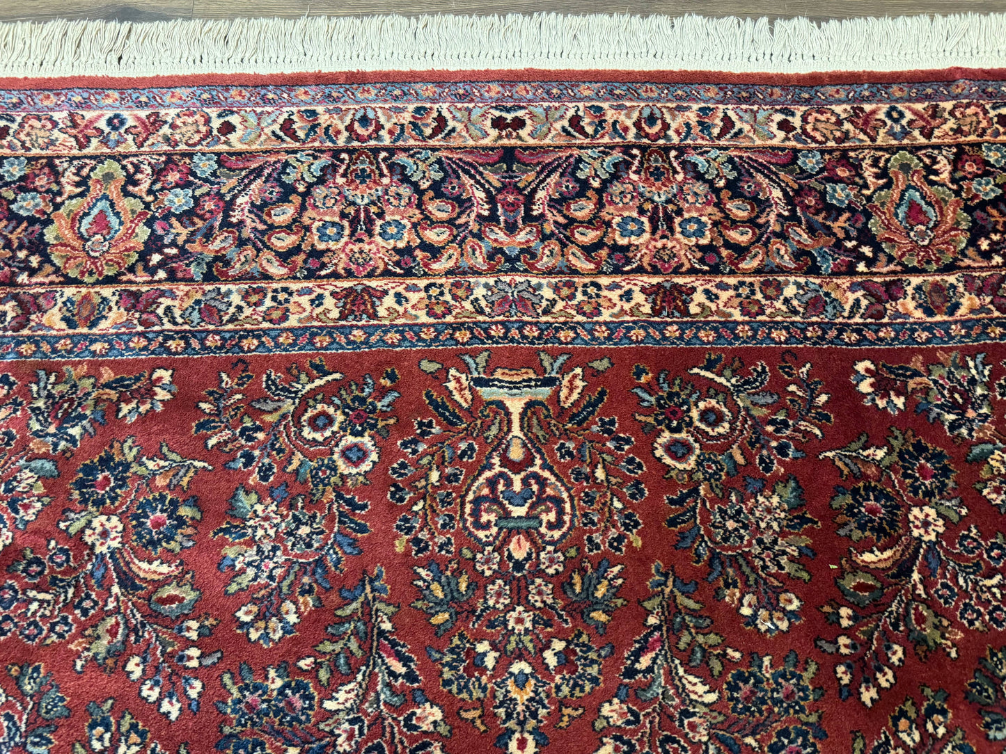 Karastan Rug 10x14, Red Sarouk #785, Wool Original 700 Series - Nuvé