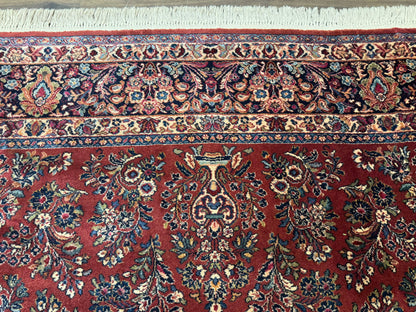 Karastan Rug 10x14, Red Sarouk #785, Wool Original 700 Series - Nuvé