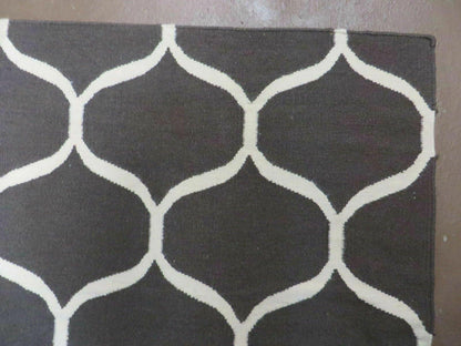 5' X 8' Modern Contemporary Hand Made Flat Weave Wool Rug Veg Dyes Nice - Nuvé