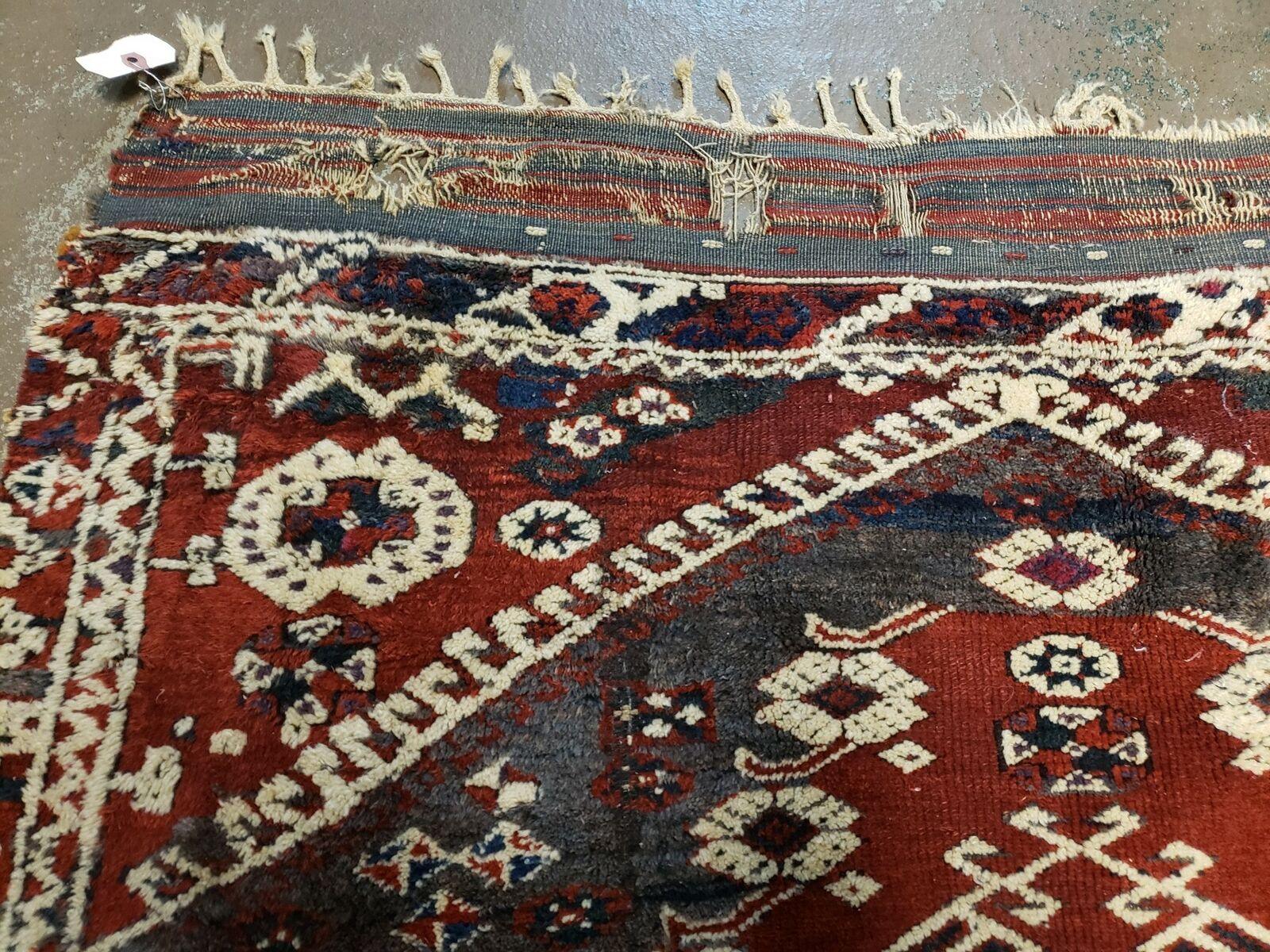 4' X 4' 4" Antique Handmade Turkish Oriental Bergema Wool Veg Dyes Tribal Collectible Rug - Nuvé