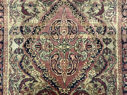 Antique Persian Lavar Rug 3x5, Persian Kerman Rug, Traditional Persian Carpet