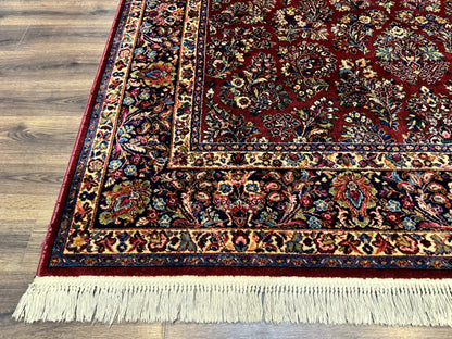 8.8 x 10.6 Karastan Red Sarouk Rug #785, Wool Pile Original 700 Series - Nuvé