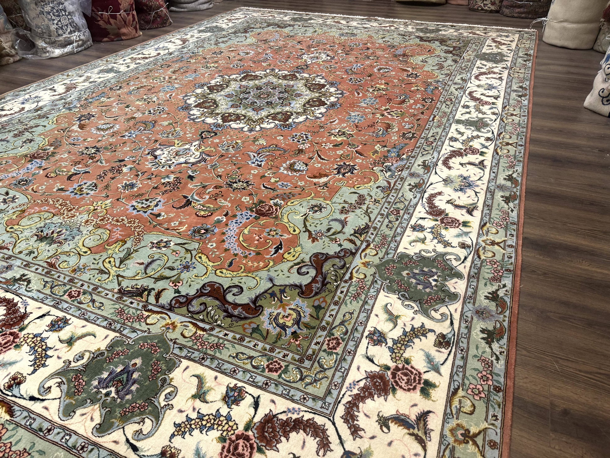 Palace Size Persian Tabriz Rug 12x17, Medallion Carpet, Fine 250 KPSI, Stunning - Nuvé