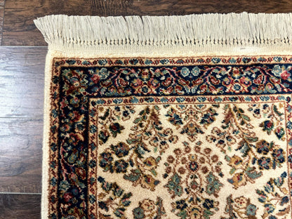 Karastan Rug 2.6 x 4, Karastan Ivory Sarouk #760, Vintage Wool Pile Small Karastan Carpet, Original Collection 700 Series Discontinued - Nuvé
