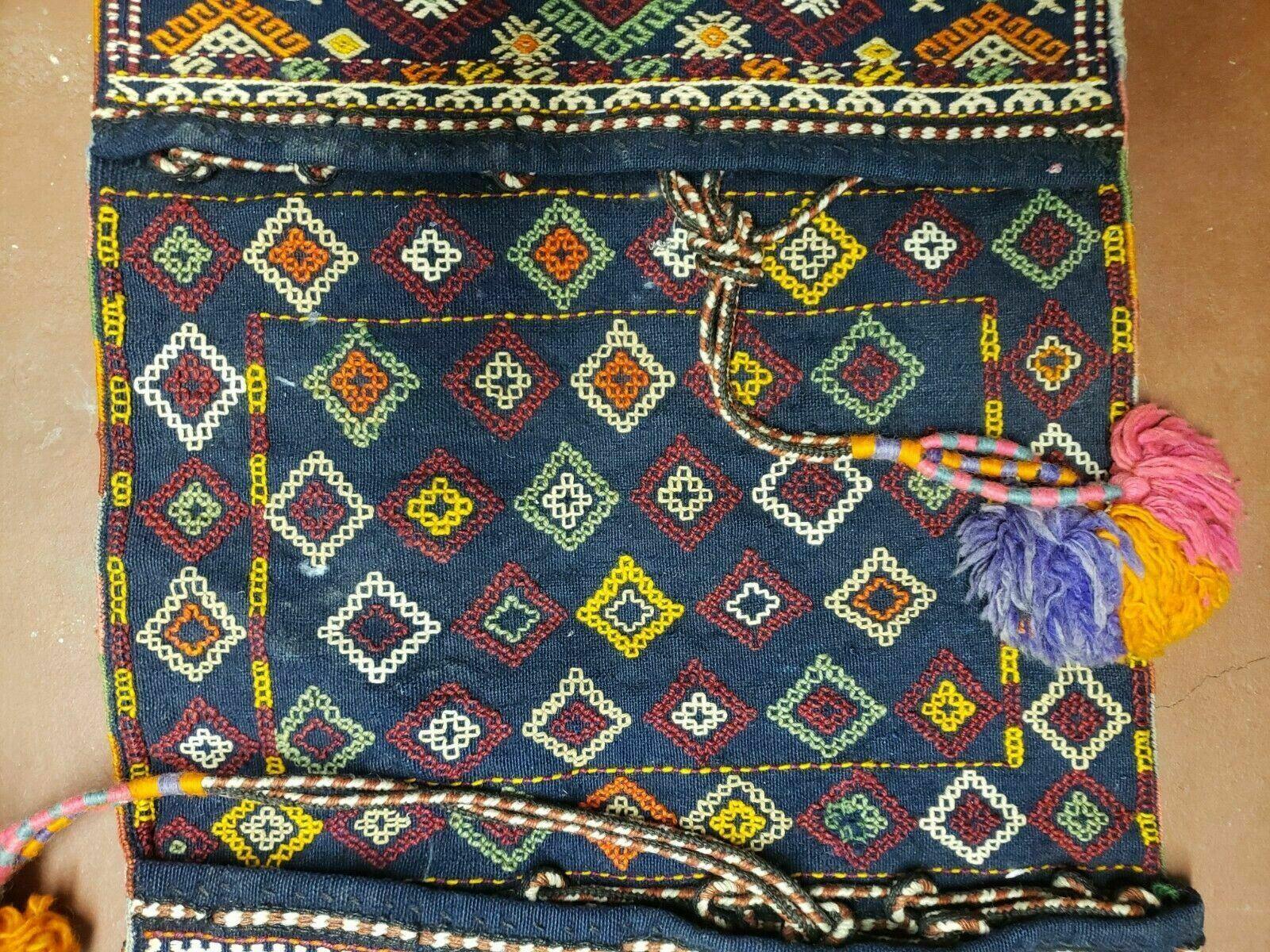 2' X 4' Handmade Turkish Tribal Kilim Wool Rug Double Saddle Bag Khorjin Nice - Nuvé