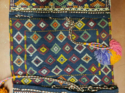 2' X 4' Handmade Turkish Tribal Kilim Wool Rug Double Saddle Bag Khorjin Nice - Nuvé