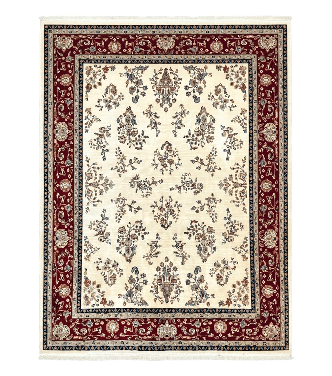 Karastan Rug 8.6 x 11.6, English Manor #2103, Ivory Floral Sarouk, Wool Karastan Carpet, Large Karastan Area Rug, Traditional Karastan Rug