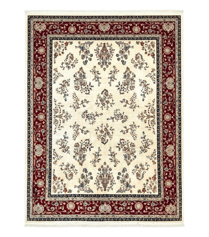 Karastan Rug 8.6 x 11.6, English Manor #2103, Ivory Floral Sarouk, Wool Karastan Carpet, Large Karastan Area Rug, Traditional Karastan Rug