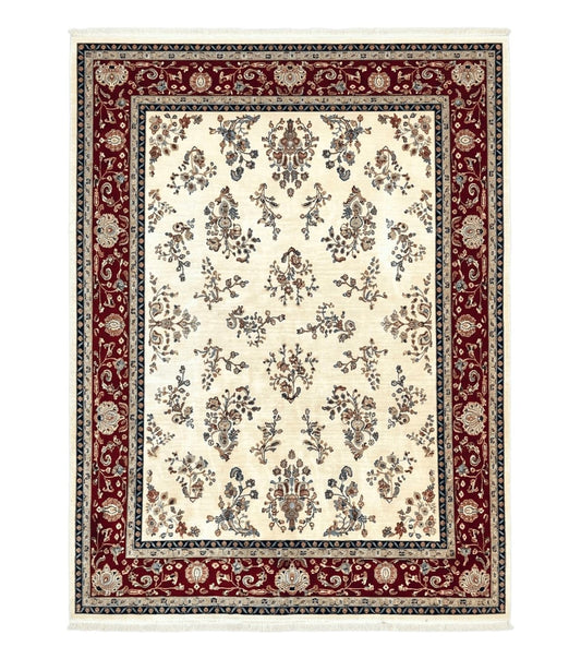 Karastan Rug 8.6 x 11.6, English Manor #2103, Ivory Floral Sarouk, Wool Karastan Carpet, Large Karastan Area Rug, Traditional Karastan Rug