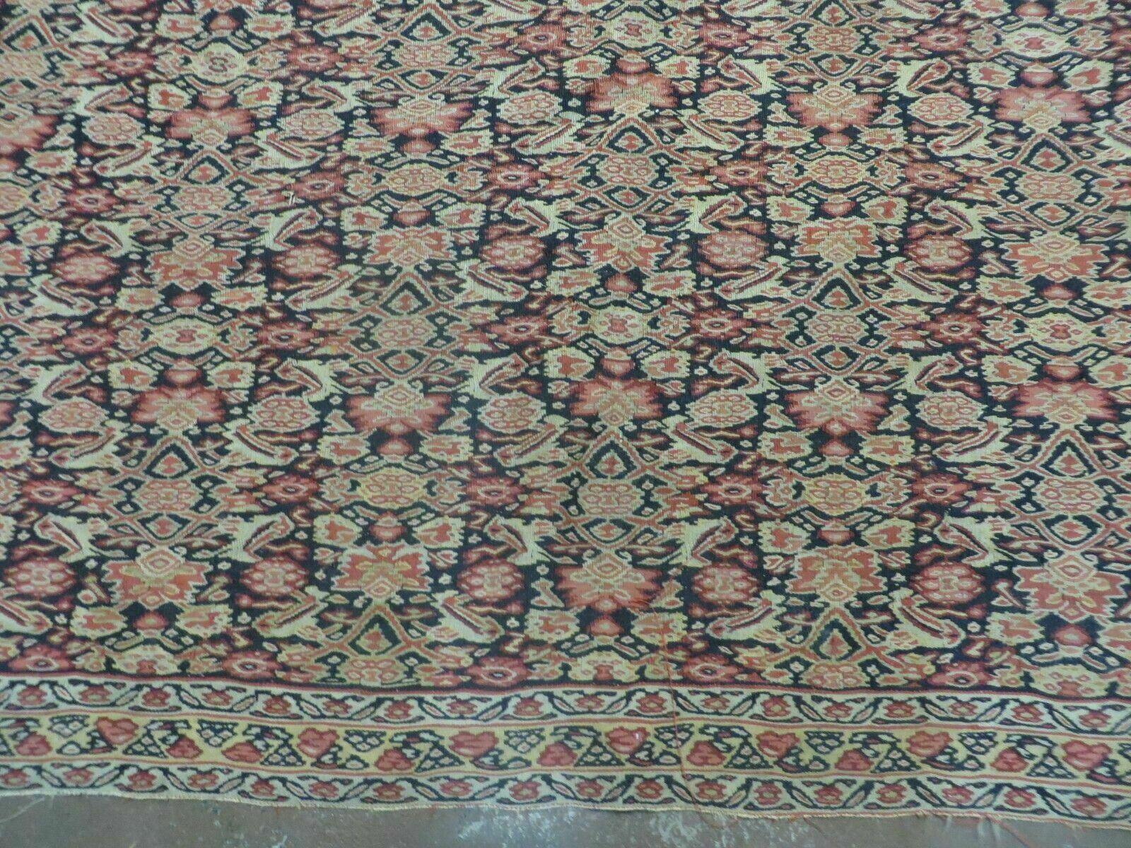 4' X7' Antique Handmade Turkish Wool Kilim Soumak Flat Weave Rug Tribal Organic - Nuvé