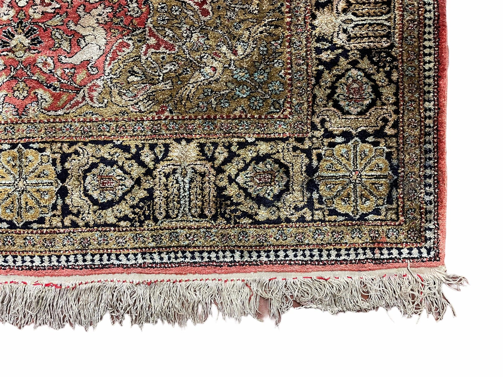 Persian Qum Silk Rug 3.8 x 5.6, Silk on Silk, Animal Pictorials, Fine 330 KPSI - Nuvé