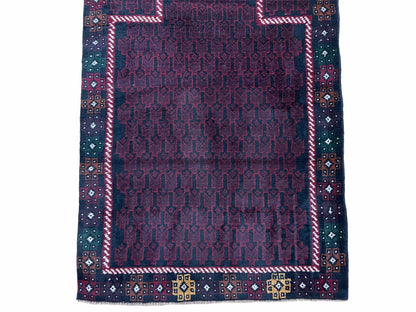 3 X 5 Vintage Handmade Tribal Wool Rug Baluchi Rug Afghan Rug Balouch Rug 3x4.7 - Nuvé