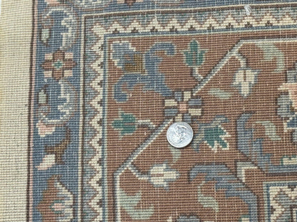 Indo Persian Rug 6x9, Beige, Allover Pattern, Vintage Wool Oriental Carpet - Nuvé