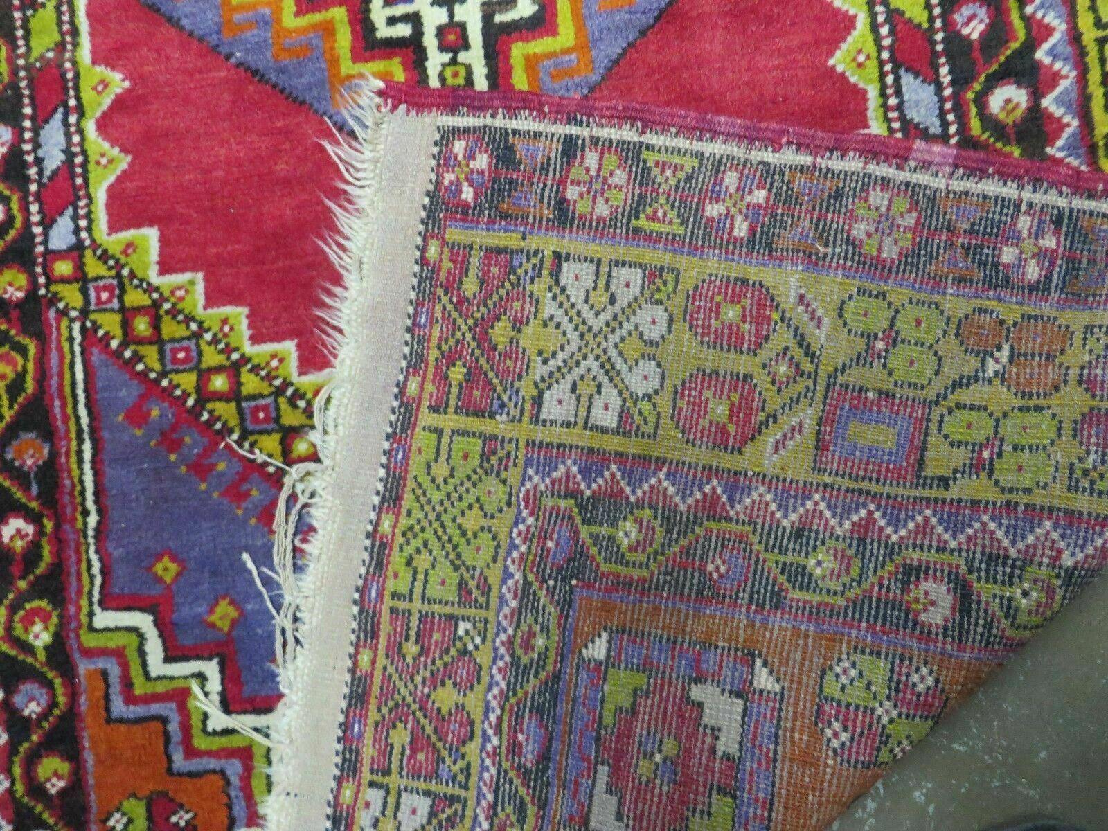 4' X 7' Antique Handmade Turkish Oushak Wool Rug Carpet Red Nice - Nuvé
