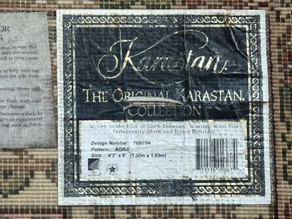 Karastan Rug 4x6, Agra #704, Original 700 Series, Vintage Wool Pile Discontinued Karastan Carpet - Nuvé